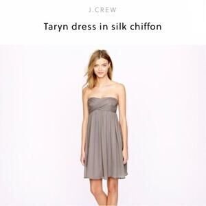 J. Crew Taryn Lavender Strapless Bridesmaid Chiffon Cocktail Dress Womens 6 $250